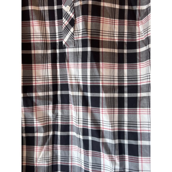 Talbots Womens White Black Red Plaid Tunic Shirt Wrinkle Resistant Size 12‎ - Picture 5 of 6